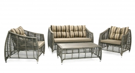 Садовый комплект мебели для отдыха Brindisi из искусственного ротанга, серый
