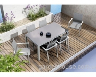 Обеденный комплект мебели из алюминия: стол Oviedo Ø 160 см и 6 стульев Alicante