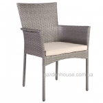Обеденный стул Hampton из техноротанга, серый