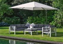 Садовый зонт SolarFlex T1 3х3 м с основанием Modena (белый, коричневый, антрацит)