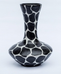 Керамическая ваза, 40 см (черно-белая, в цветочек)