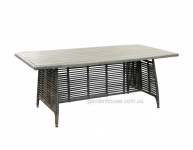 Обеденный стол Zenica из искусственного ротанга, серый