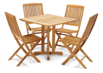 Столовый комплект мебели: стол Quadro 80х80 см и 4 стула из тика