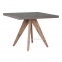 Обеденный стол Sandstone из композитного камня и массива акации 90х90 см