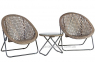 Двухместный набор складной мебели Turku из искусственного ротанга, серо-бежевый
