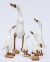 Статуэтка белой утки в ботинках из корня бамбука (40, 35 и 25 см)