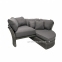 Круглый раскладной диван Muse из искусственного ротанга с навесом, серый 3