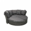 Круглый раскладной диван Muse из искусственного ротанга с навесом, серый 4