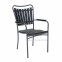 Садовый стул с подлокотниками Sestino из алюминия и артвуда, черный 0