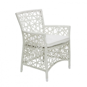Обеденное кресло Weave из искусственного ротанга, белый
