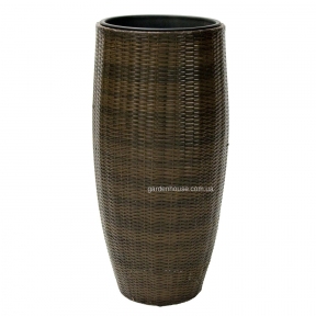 Уличная ваза Wicker из искусственного ротанга Ø 45 см (коричневый, черный)