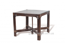 Обеденный стол из натурального ротанга квадратный 90х90 см