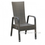 Садовое кресло с регулируемой спинкой Male из техноротанга, серо-бежевый
