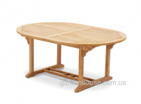 Обеденный овальный стол Bormio из тика, раскладной 150/210х90 см