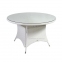 Круглый обеденный стол Викер из искусственного ротанга Ø 123 см, белый