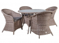 Обеденный комплект Siena из искусственного ротанга: стол Ø 105 см и 4 кресла