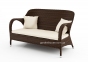 Двухместный диван Firenze из искусственного ротанга, коричневый